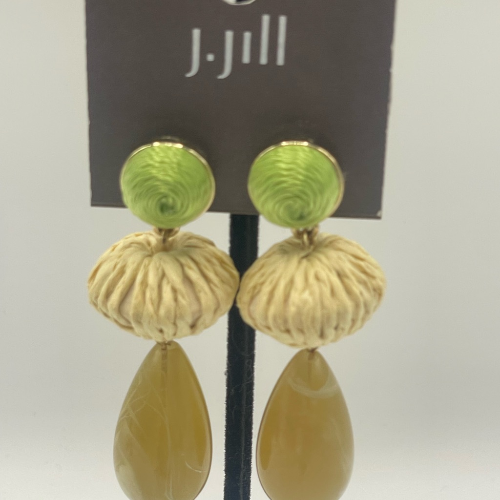 J Jill Lime And Beige Drop Earrings 25$